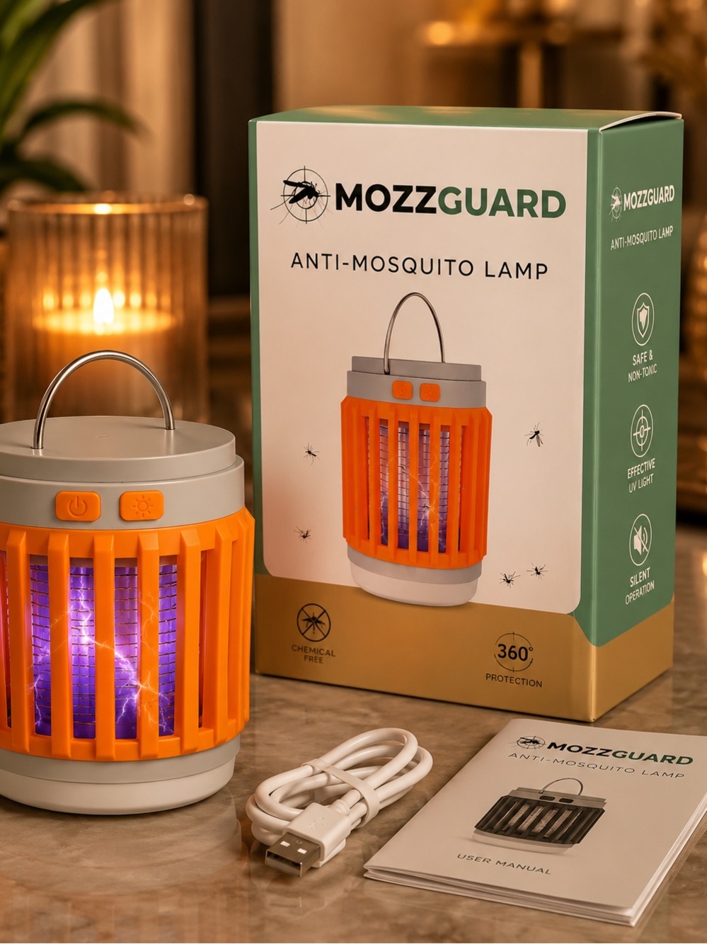 MOZZGUARD Anti-Mosquito Lamp - Orange & Gray
